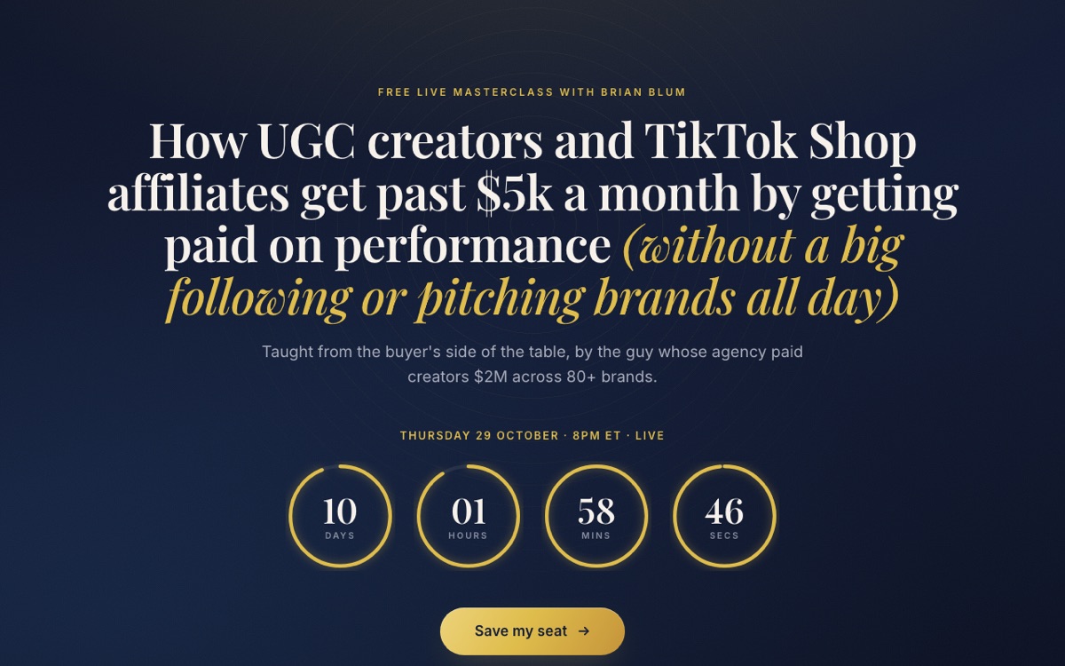 Registration page preview